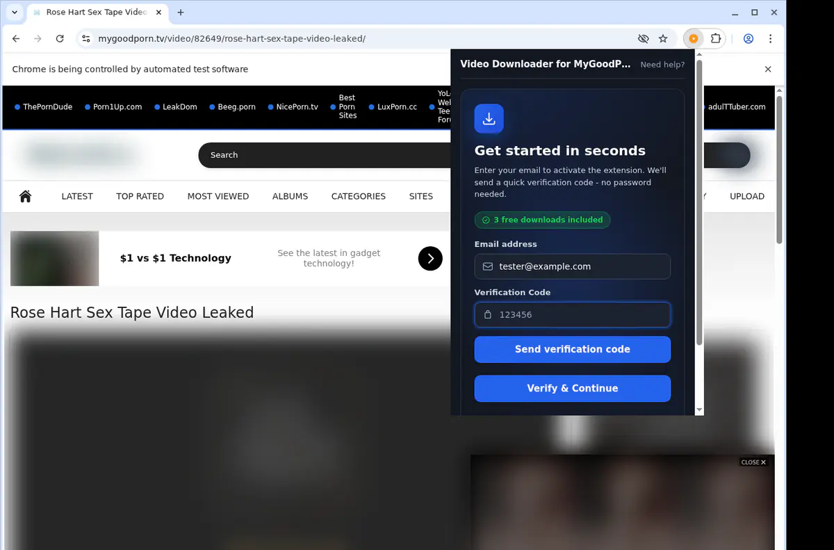 Mygoodporn Video Downloader browser extension screenshot 4